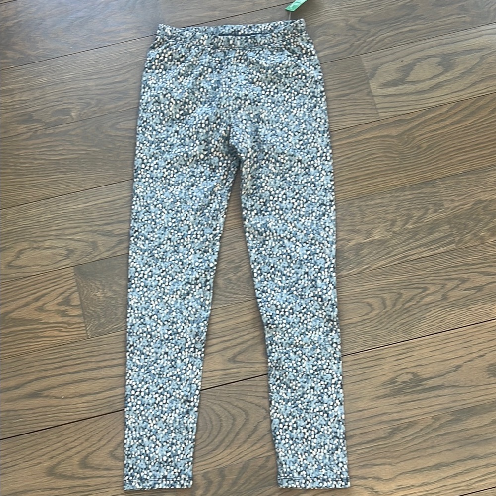 NWT Gap Navy Floral Print Kids Organic Cotton Leggings Girls L (10)